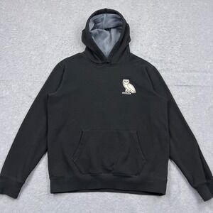 OVO Drake Hoodie Men's Large Black Lined Heavy Sweatshirt Octobers Very Own Owl‎